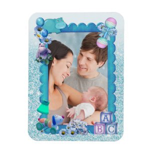 Turquoise Green Blue Photo frame Magnet