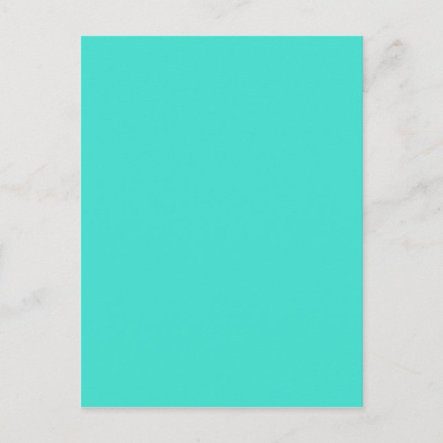 Turquoise Green-Blue Solid Color Postcard (Front)