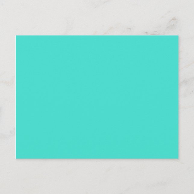 Turquoise Green-Blue Solid Color Postcard (Front)