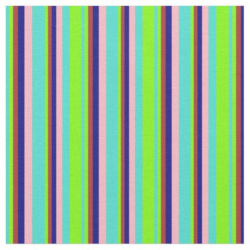 Turquoise, Green, Brown, Blue, and Light Pink Fabric