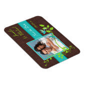 Turquoise Green Brown Crackle Save the Date Magnet (Right Side)