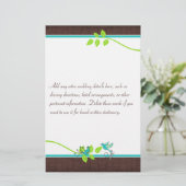 Turquoise Green Brown Love Birds Stationery (Standing Front)