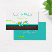 Turquoise Green Brown White Floral Birds Favor Tag (Desk)
