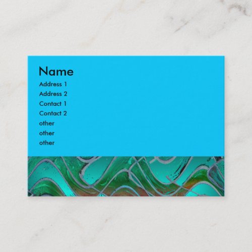 turquoise green business card