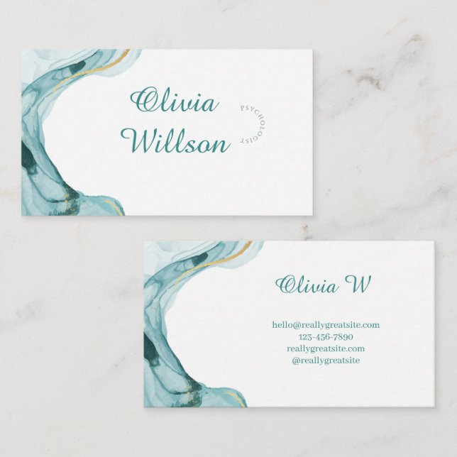 Turquoise Green Business Card (Front/Back)