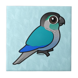 Turquoise Green-cheeked Conure Small Ceremic Tile (4.25