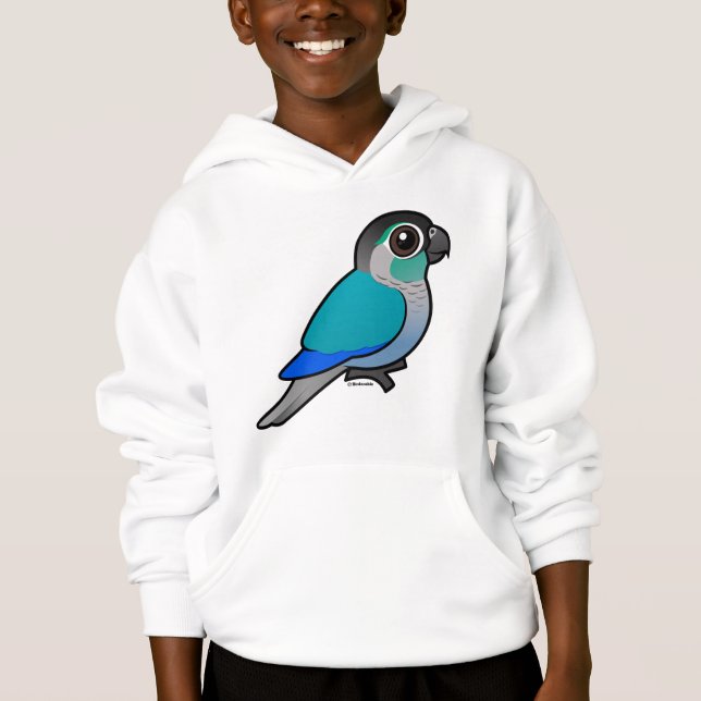 Turquoise Green-cheeked Conure Hoodie (Front)