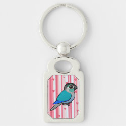 Turquoise Green-cheeked Conure Rectangle Metal Keychain