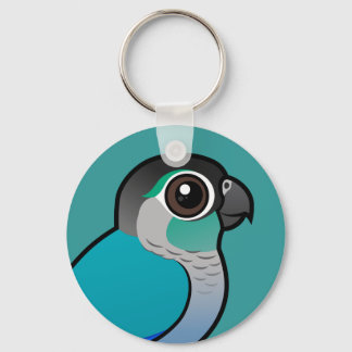 Turquoise Green-cheeked Conure Keychain