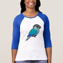 Turquoise Green-cheeked Conure Ladies Raglan Fitted T-Shirt