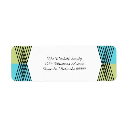 Turquoise Green Colorful Deco Address Labels