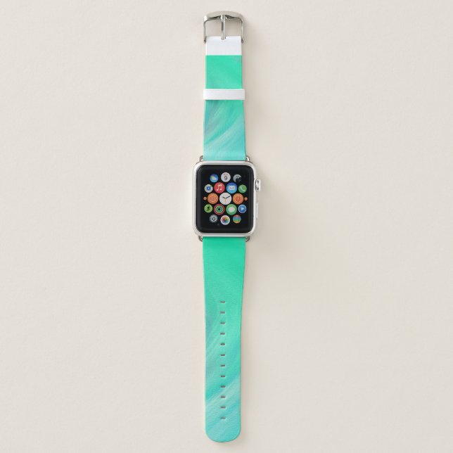 Turquoise Green Fluid Marble Apple Watch Band (Front)