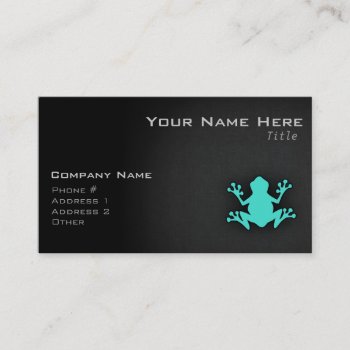 Turquoise Green Frog Business Card by ColorStock at Zazzle