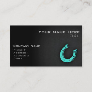 Turquoise Green Horseshoe Business Card