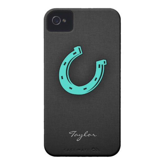 Turquoise Green Horseshoe Case-Mate iPhone Case (Back)