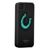 Turquoise Green Horseshoe Case-Mate iPhone Case (Back/Right)