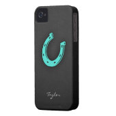 Turquoise Green Horseshoe Case-Mate iPhone Case (Back Left)