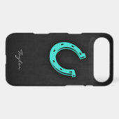 Turquoise Green Horseshoe Case-Mate iPhone Case (Back (Horizontal))