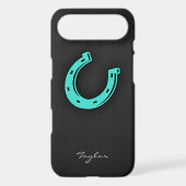 Turquoise Green Horseshoe Case-Mate iPhone Case (Back)