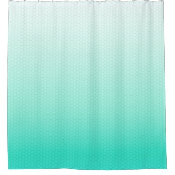 Turquoise Green Ombre Watercolor Hexagon Grid Shower Curtain by ShowerCurtain101 at Zazzle