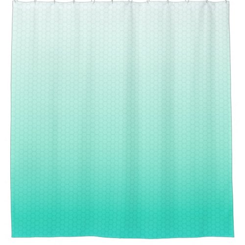 Turquoise Green Ombre Watercolor Hexagon Grid Shower Curtain