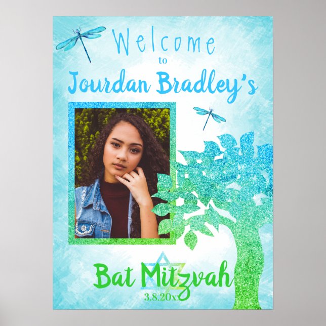 Turquoise & Green Party Welcome Sign (Front)