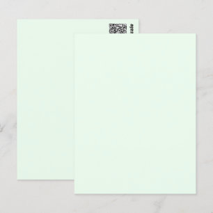 Turquoise Green Soft Pale White Pastel Solid Color Postcard