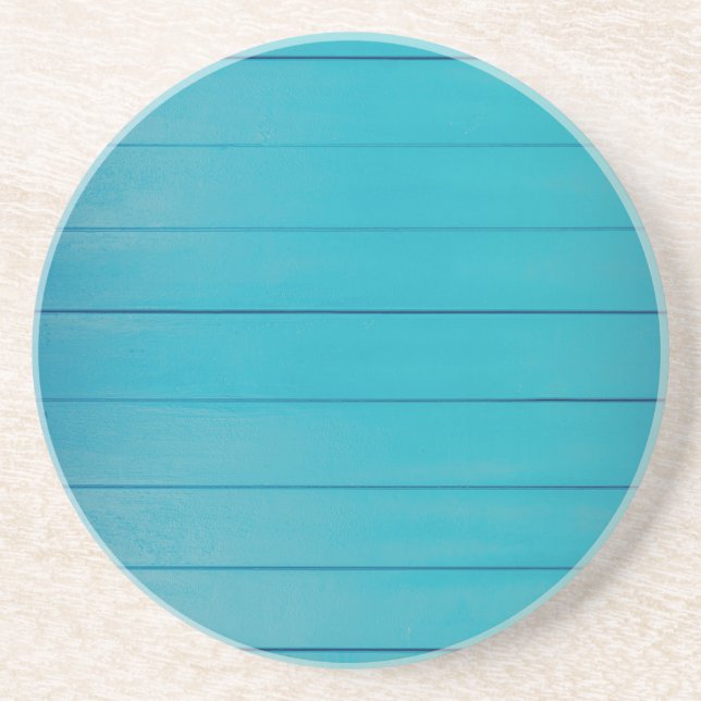 Turquoise green textured painted wall pattern coaster (Front)