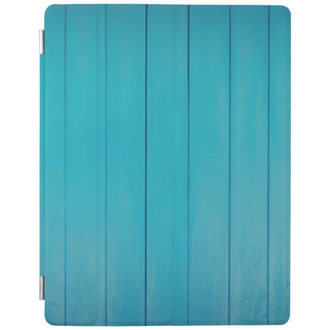 Turquoise green textured painted wall pattern iPad smart cover (Front)