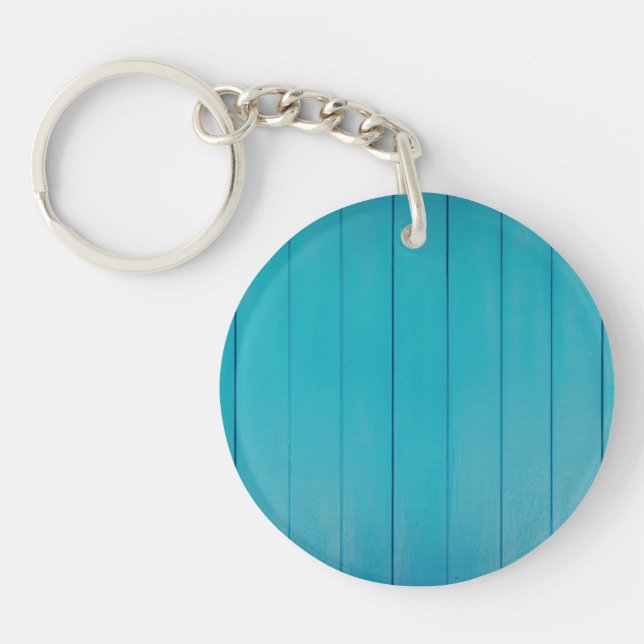 Turquoise green textured painted wall pattern keychain (Front)