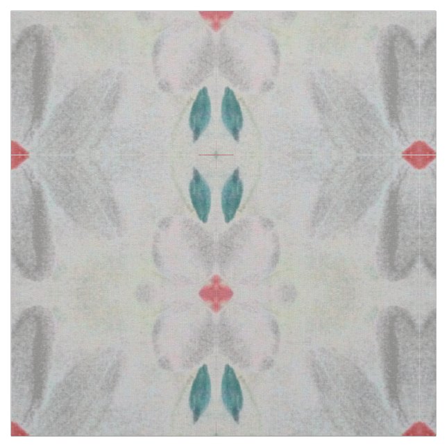 Turquoise Grey And Red Fabric (Swatch)