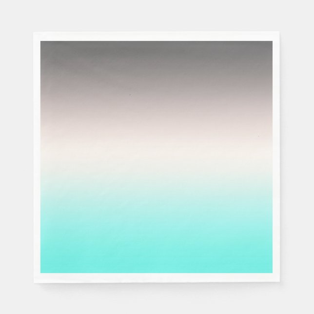 Turquoise grey Ombre Napkins (Front)