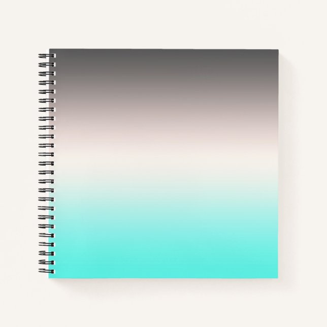 Turquoise grey Ombre Notebook (Front)