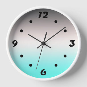 Turquoise grey Ombre Square Wall Clock