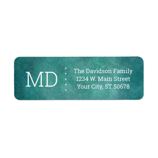 Turquoise Grunge Texture Label (Front)