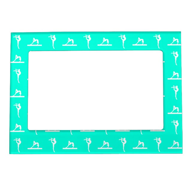 Turquoise Gymnastics Magnetic Picture Frame (Front)