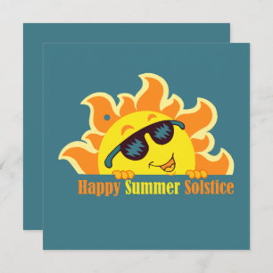 Turquoise happy summer solstice 2026 card