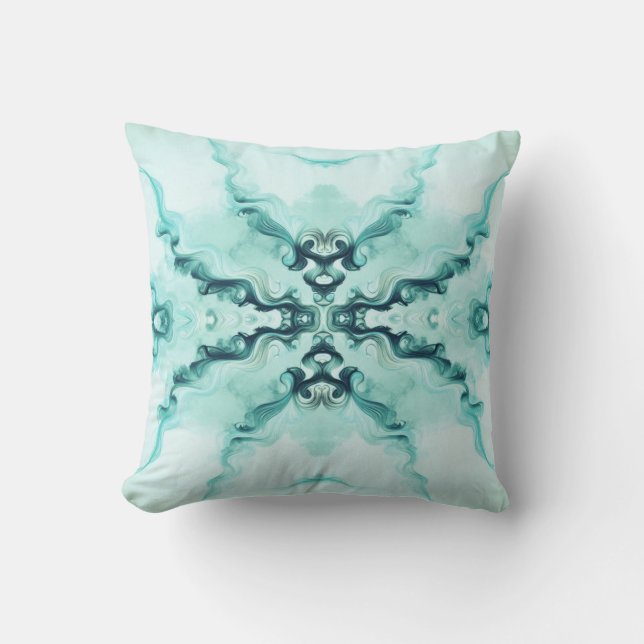 Turquoise Harmony – Artistic Duvet Cover Throw Pillow (Front)