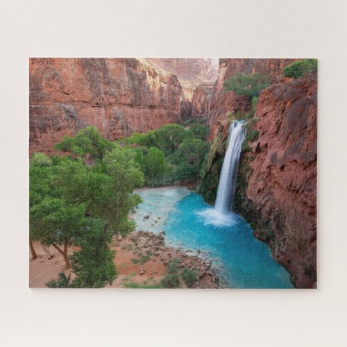 Turquoise Havasu Falls in Grand Canyon Jigsaw Puzzle