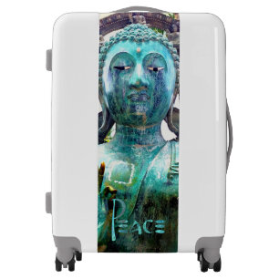 Turquoise Hawaii Buddha Photo Peace Quote Stylish Luggage