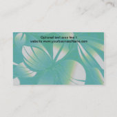 Turquoise Hawaiian Floral Print Business Card (Back)