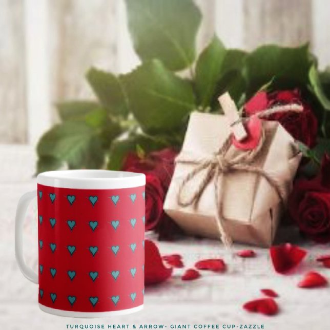 Turquoise Heart & Arrow Giant Coffee Mug (Creator Uploaded)