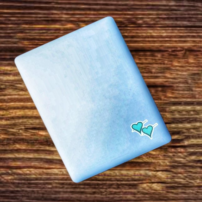 Turquoise Heart & Arrow Sticker (Add these fun, heart stickers to your personal items!)