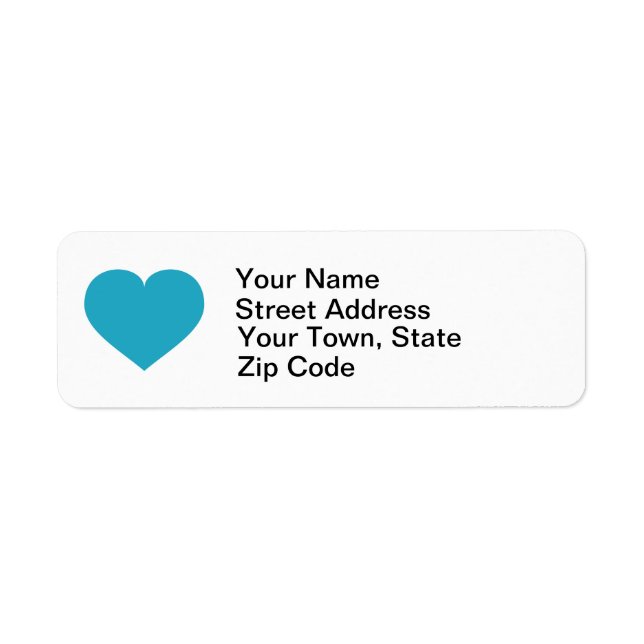 Turquoise heart label (Front)