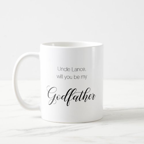 Turquoise Heart Will You Be My Godfather Proposal Coffee Mug