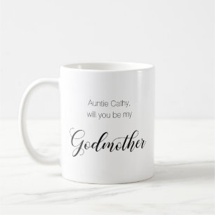 Turquoise Heart Will You Be My Godmother Proposal Coffee Mug
