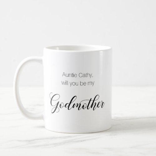 Turquoise Heart Will You Be My Godmother Proposal Coffee Mug