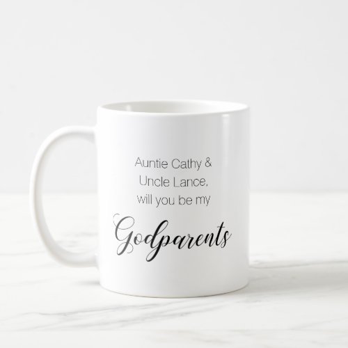 Turquoise Heart Will You Be My Godparents Baptism Coffee Mug