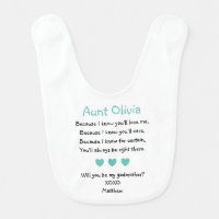 Turquoise Hearts Will You Be My Godmother Proposal