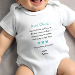Turquoise Hearts Will You Be My Godmother Proposal Baby Bodysuit at Zazzle